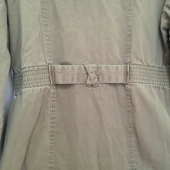 O'Neill Khaki Green Military Style Belted Utility Jacket - Picture 7 of 8